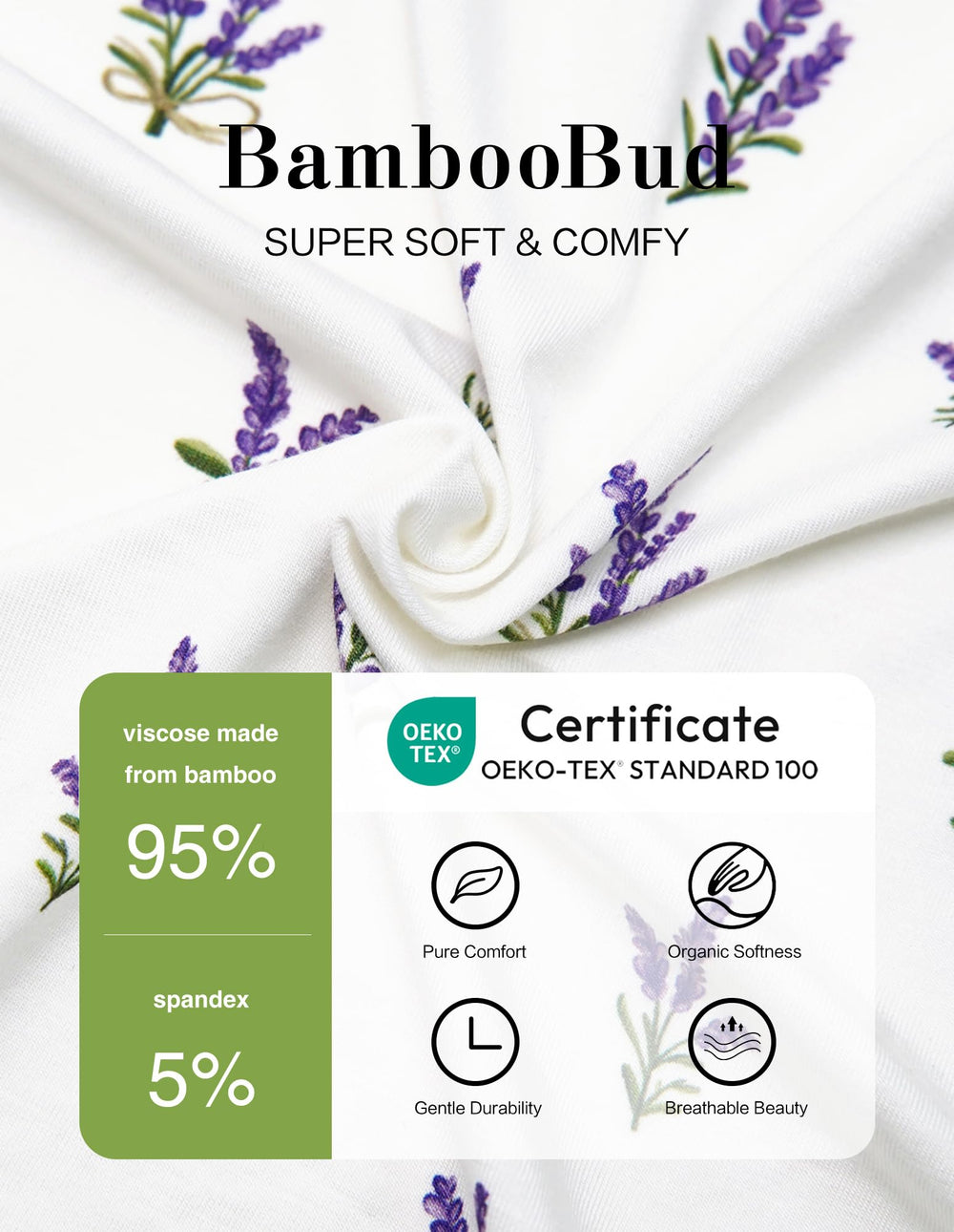 BambooBud sleep sack features a YKK zipper and guard for safe, easy nighttime changes.