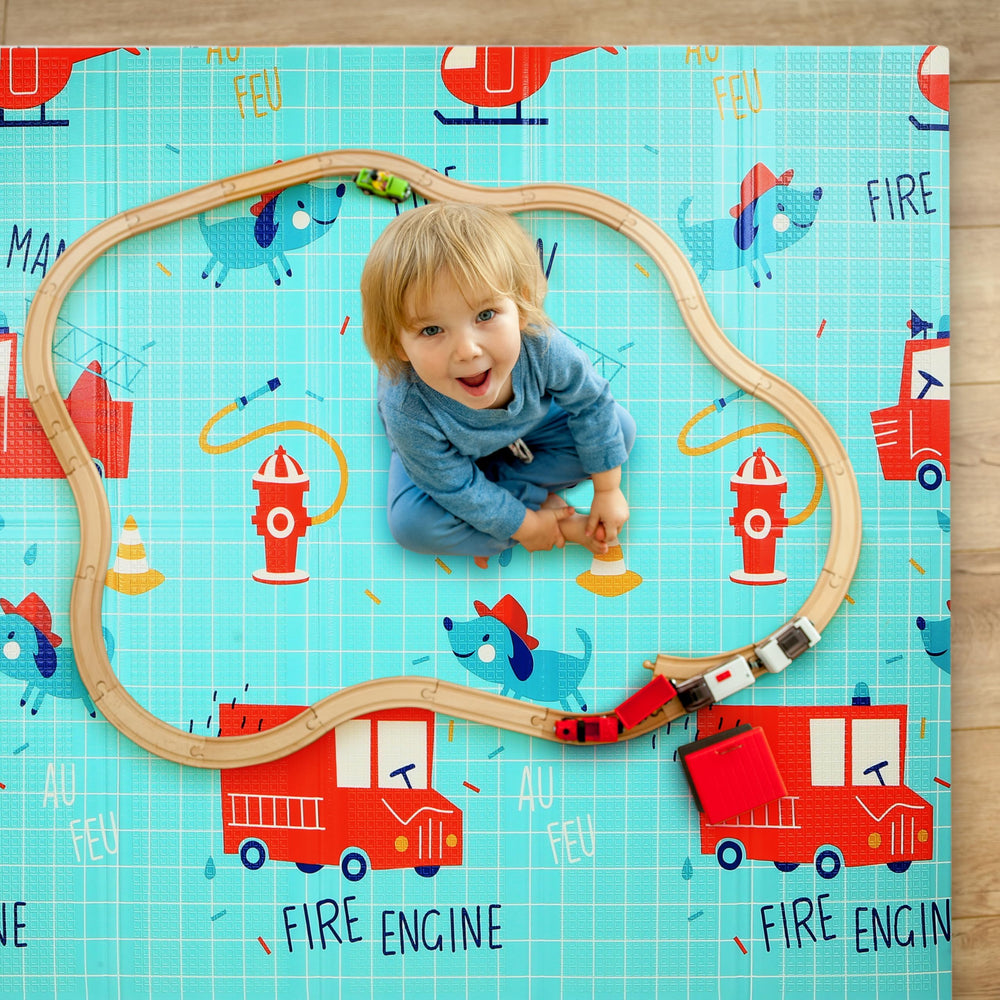 BAMMAX foldable play mat with travel bag for easy storage and transport.