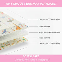 BAMMAX foldable travel-friendly mat makes on-the-go play easy.