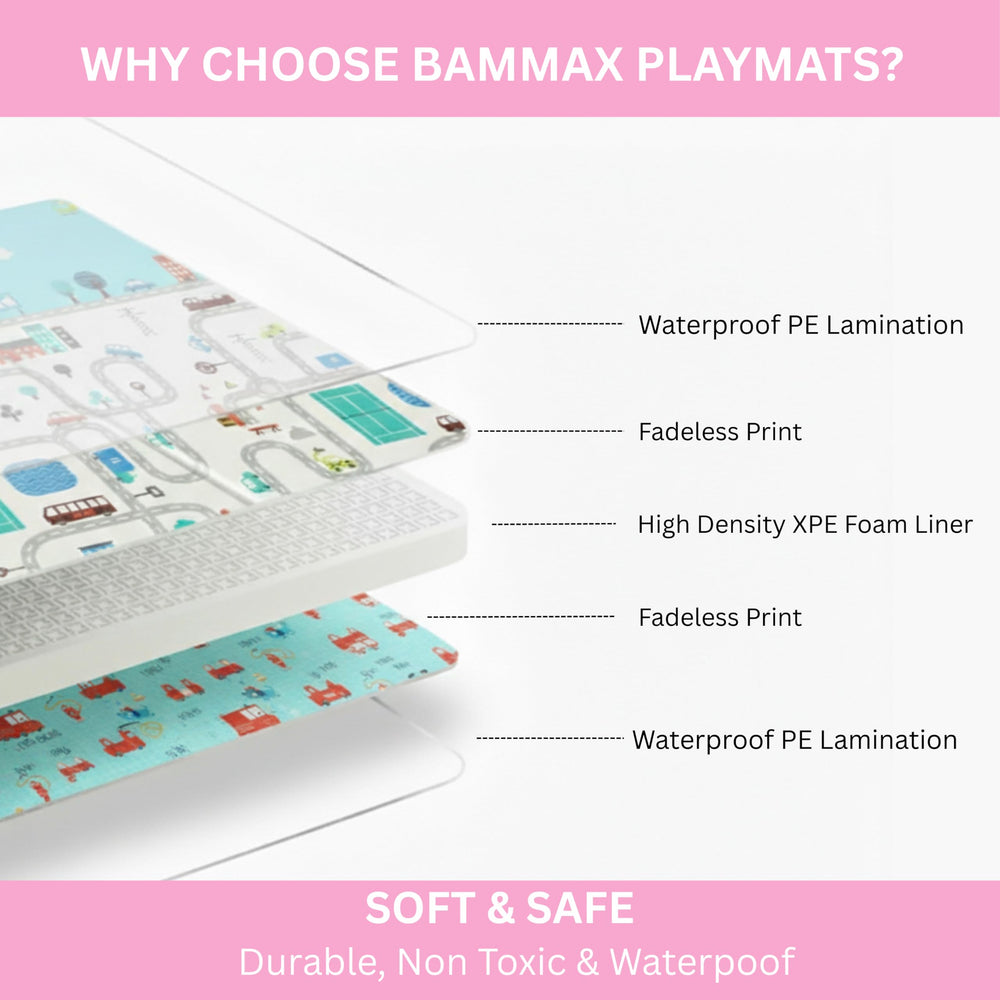 BAMMAX non-toxic materials ensure a safe crawling and rolling area.