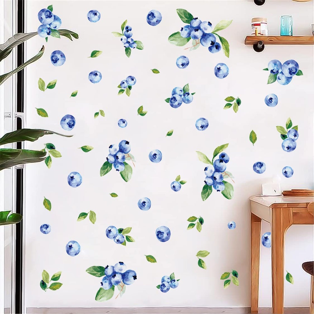 Bamsod Blueberry wall decal shows peel-and-stick instructions.