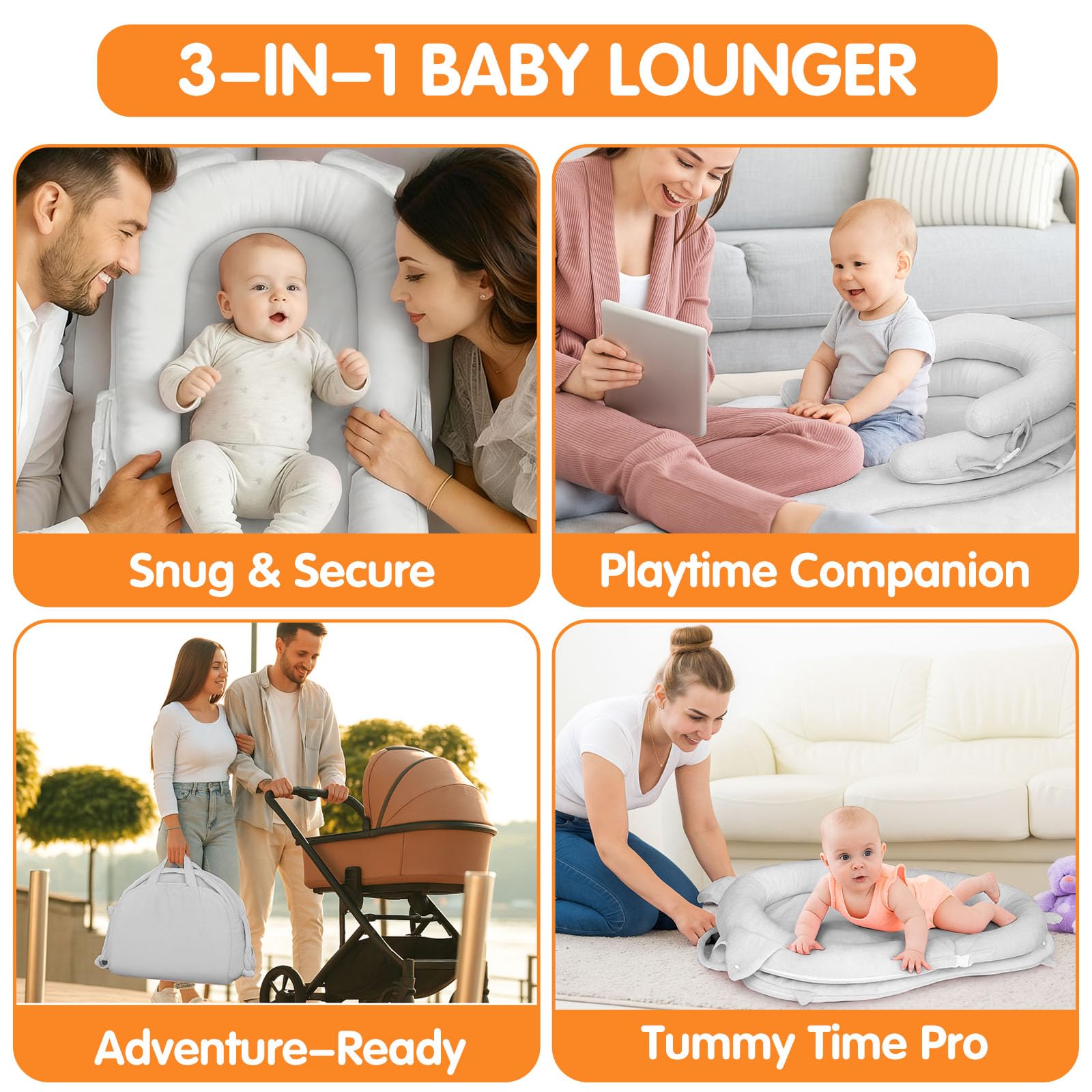 Banakshol Baby Lounger folded for travel and storage