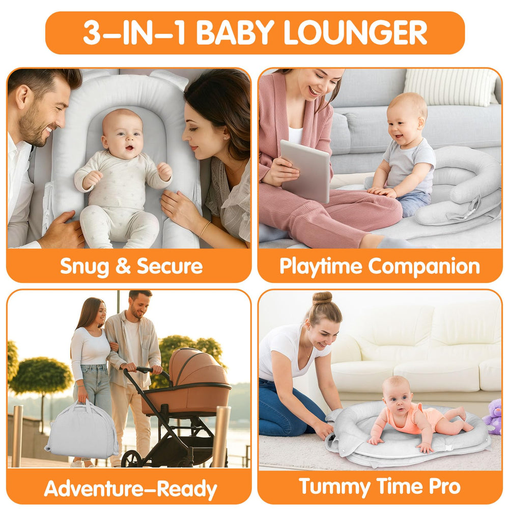 Banakshol Baby Lounger folded for travel and storage
