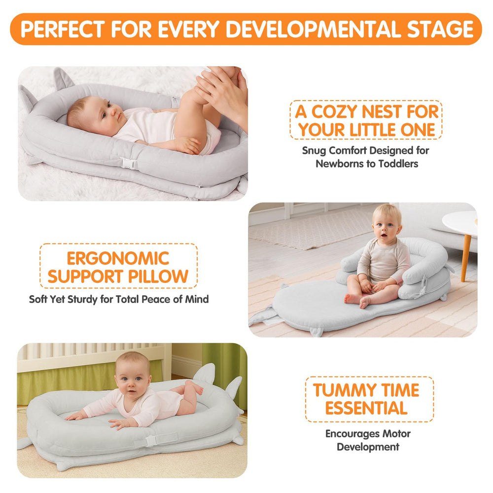 Banakshol Baby Lounger gray multi-function mode for lounging and seating