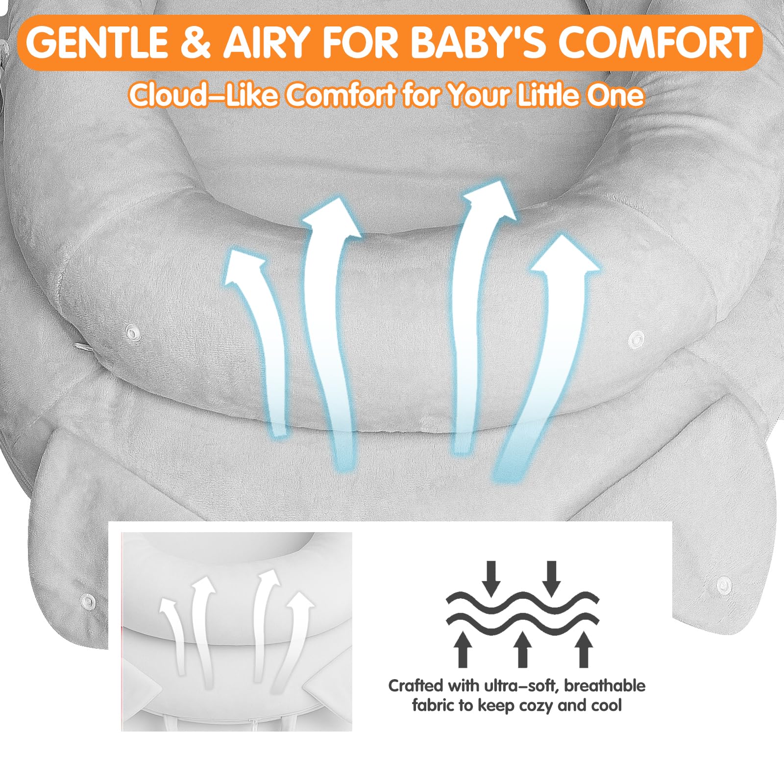 Banakshol Baby Lounger removable cover for quick cleaning