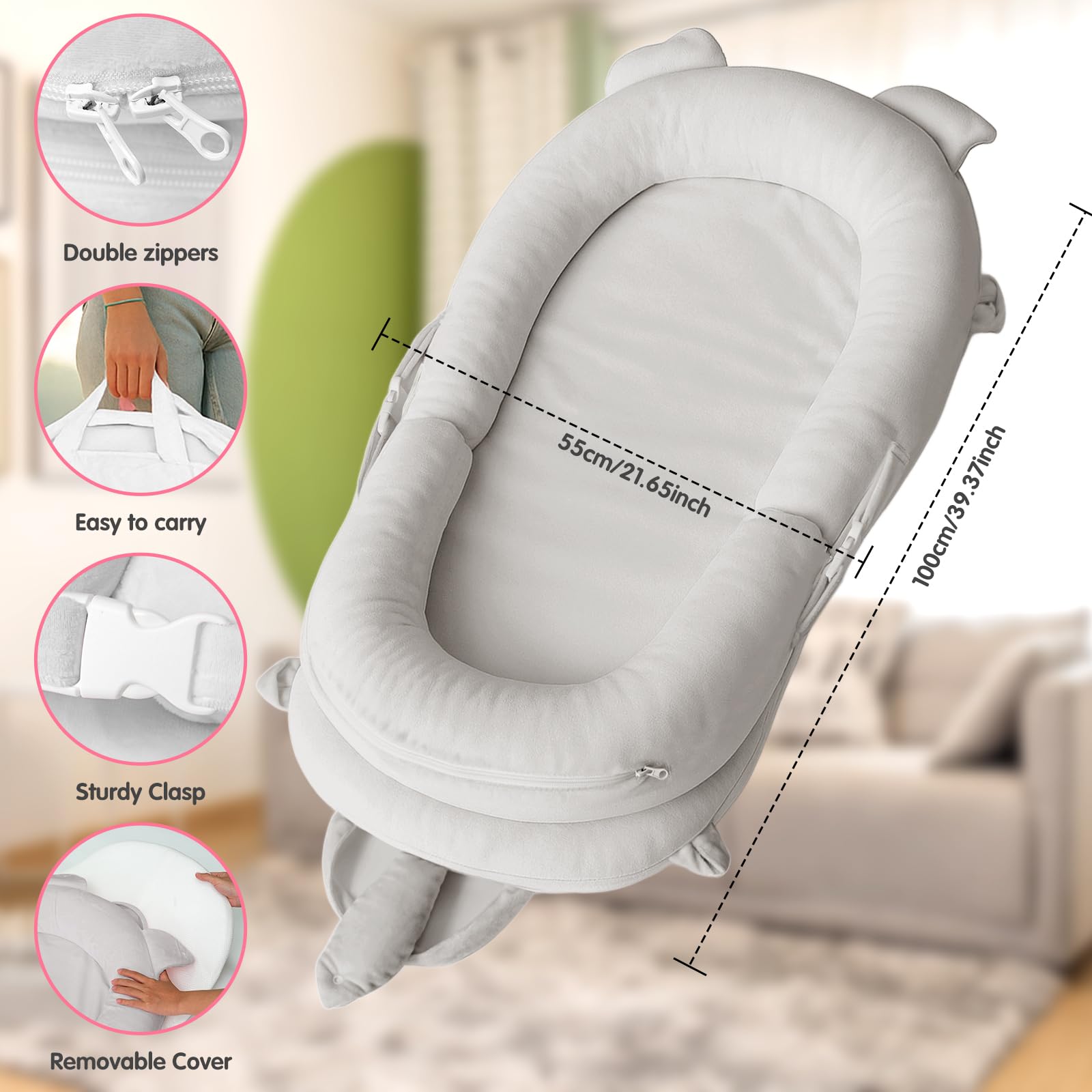 Banakshol Baby Lounger seated-support with pillows for positioning