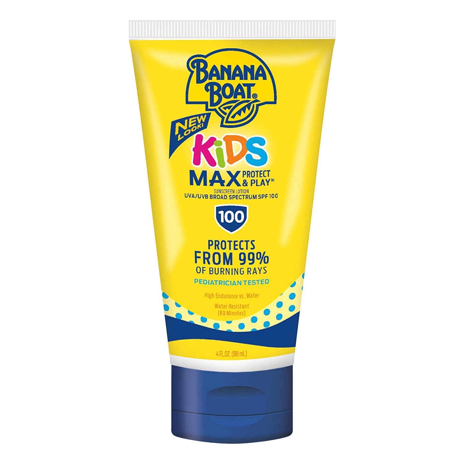 Banana Boat Kids SPF 100 kid-friendly bottle design supports quick reapplication.