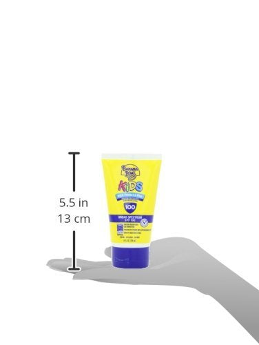 Banana Boat Kids SPF 100 pediatrician-tested packaging designed for families.