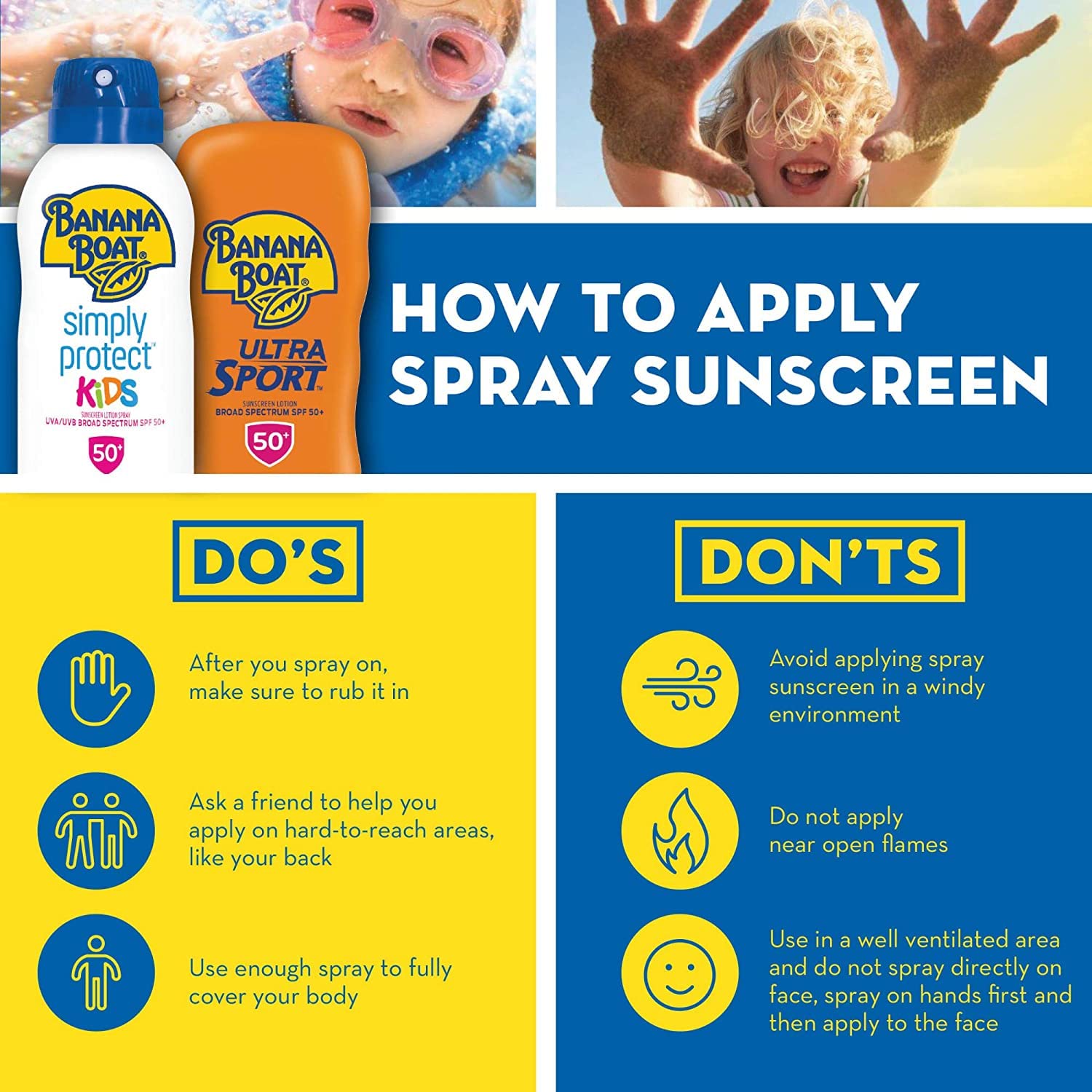 Banana Boat SPF100 Kids texture closeup appears smooth and easy to apply.