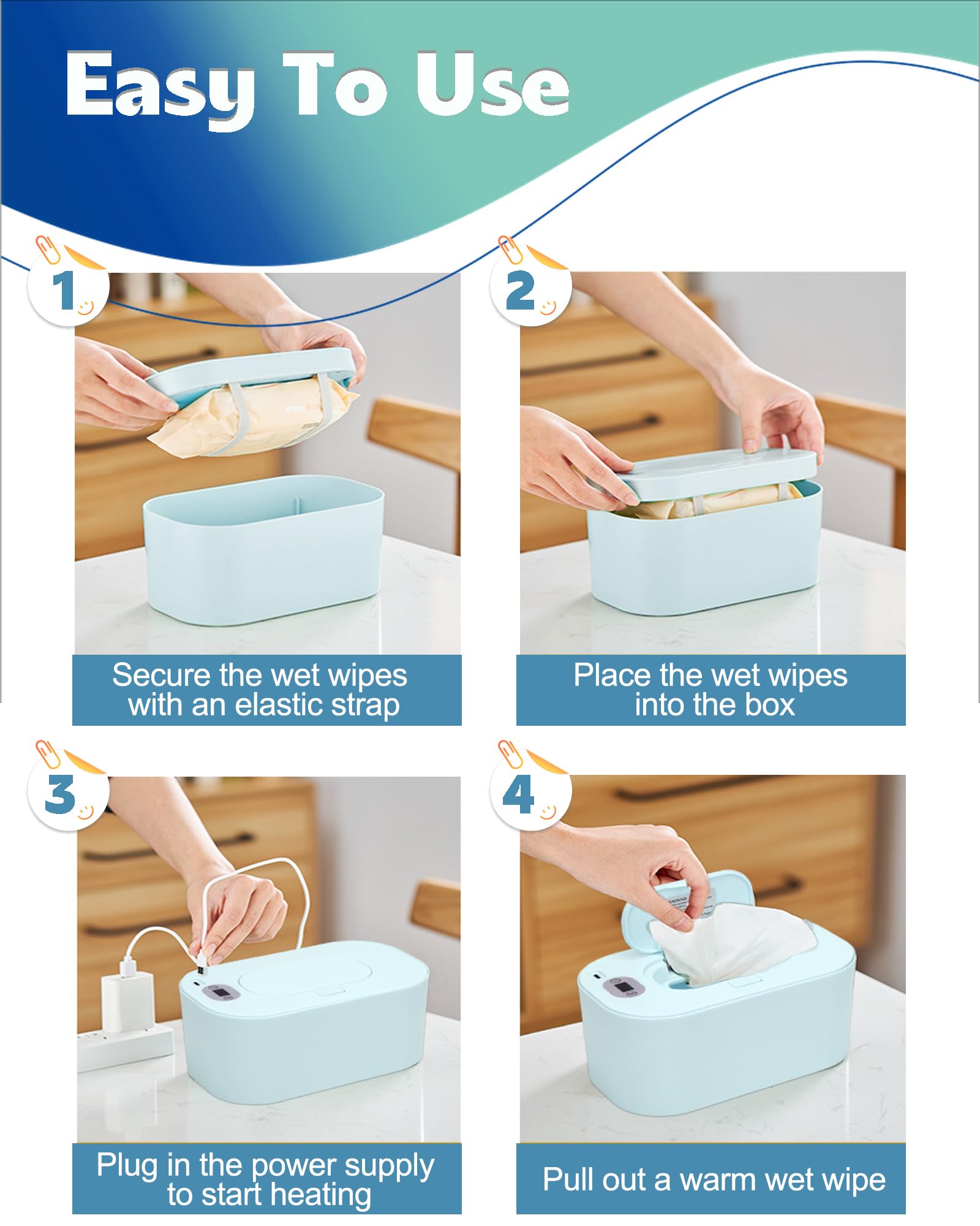 Banapoy Baby Wipe Warmer quick heat in 30 seconds for ready wipes
