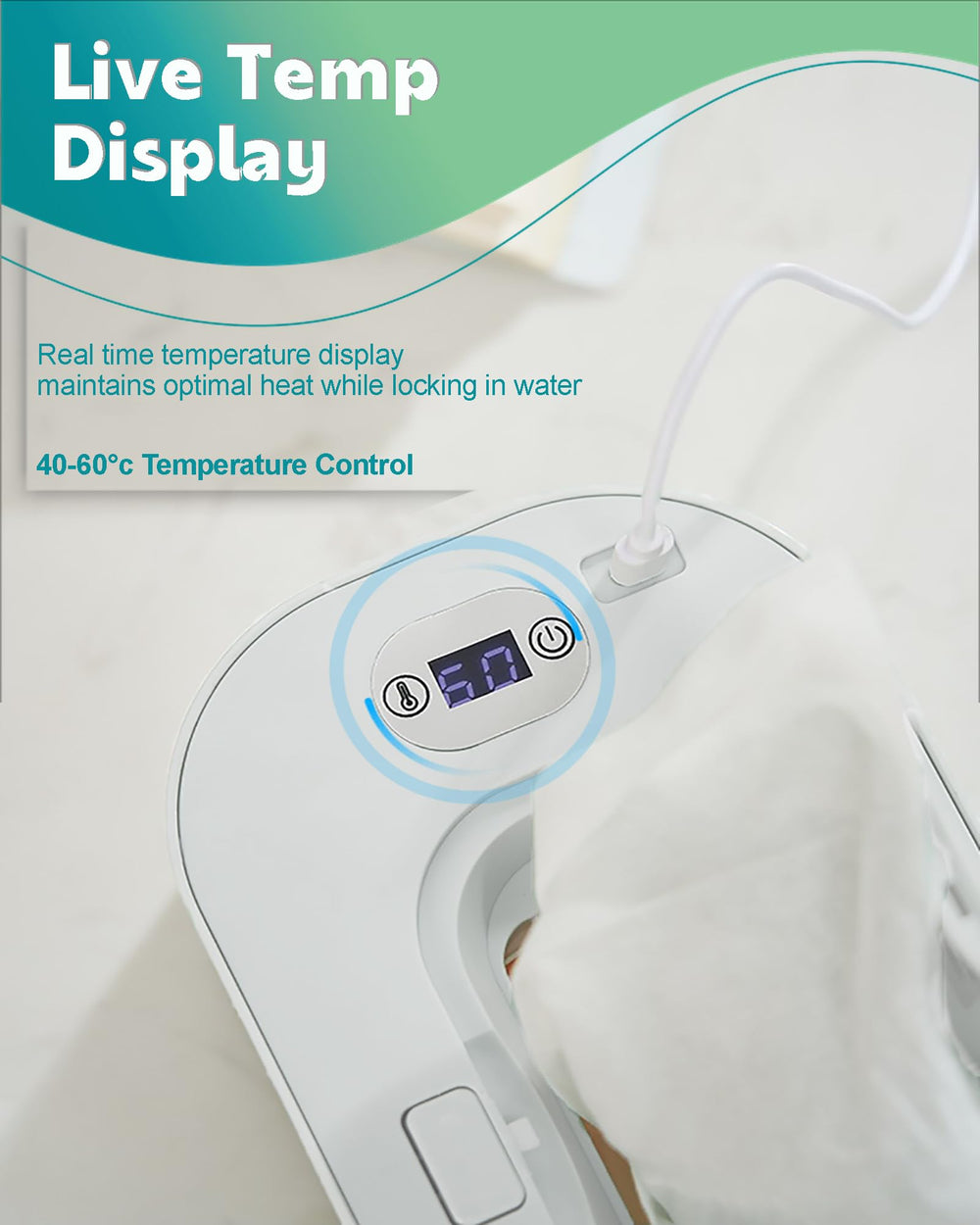 Banapoy wipe warmer connected to USB power for flexible use.