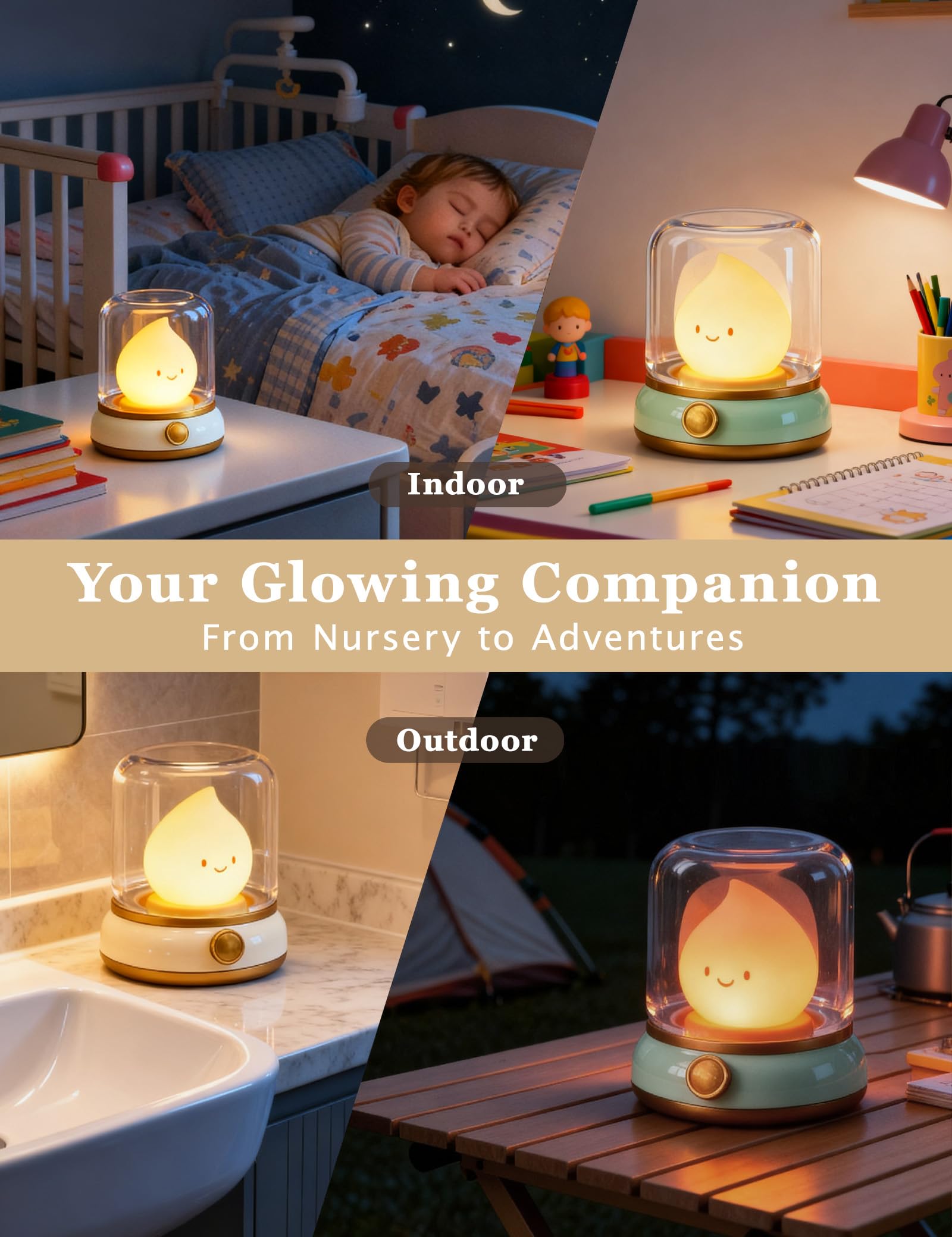BANDIANCY Dimmable warm LED night light for adjustable mood.