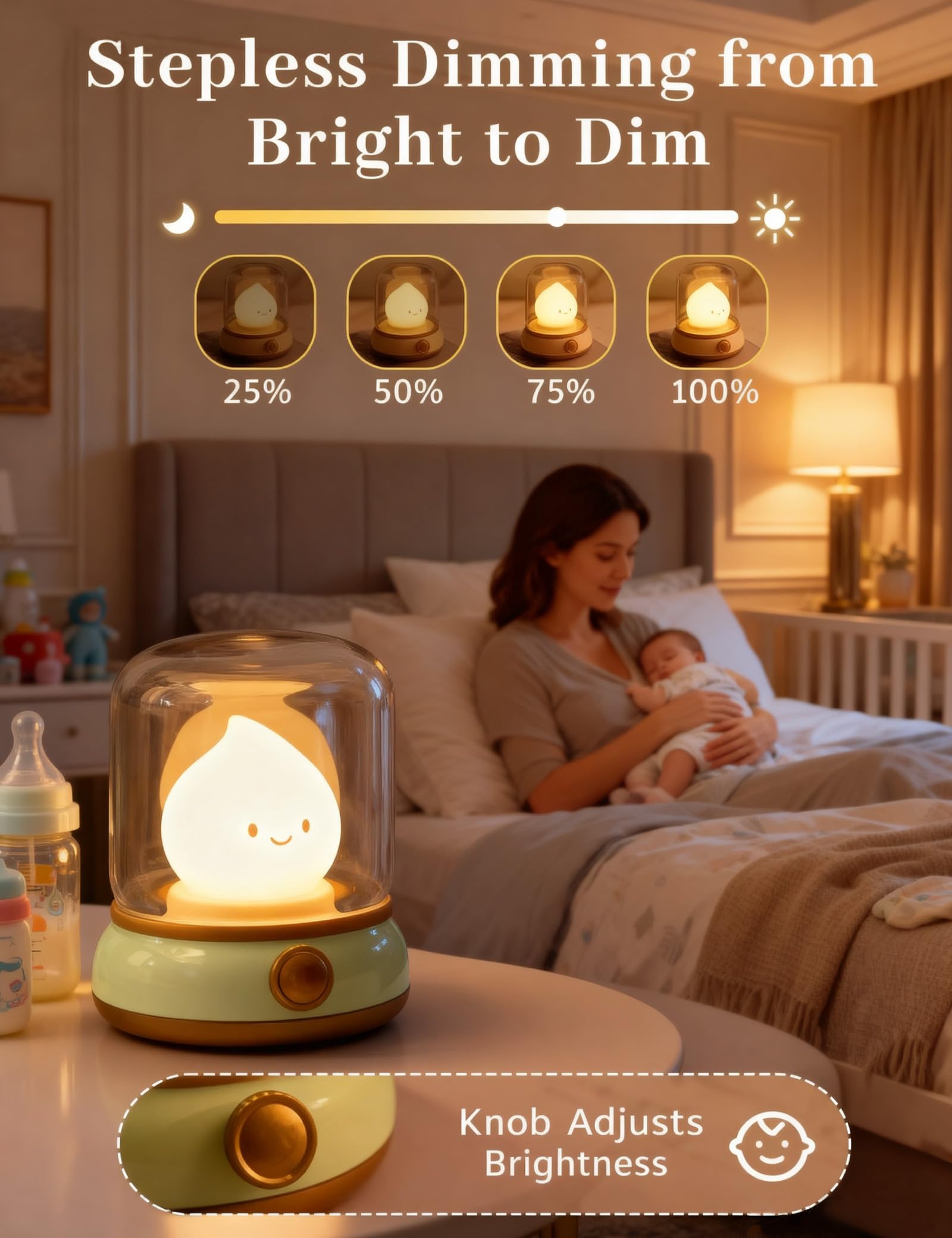 BANDIANCY Silicone Flame Light safely flickers with no heat for safer ambiance.