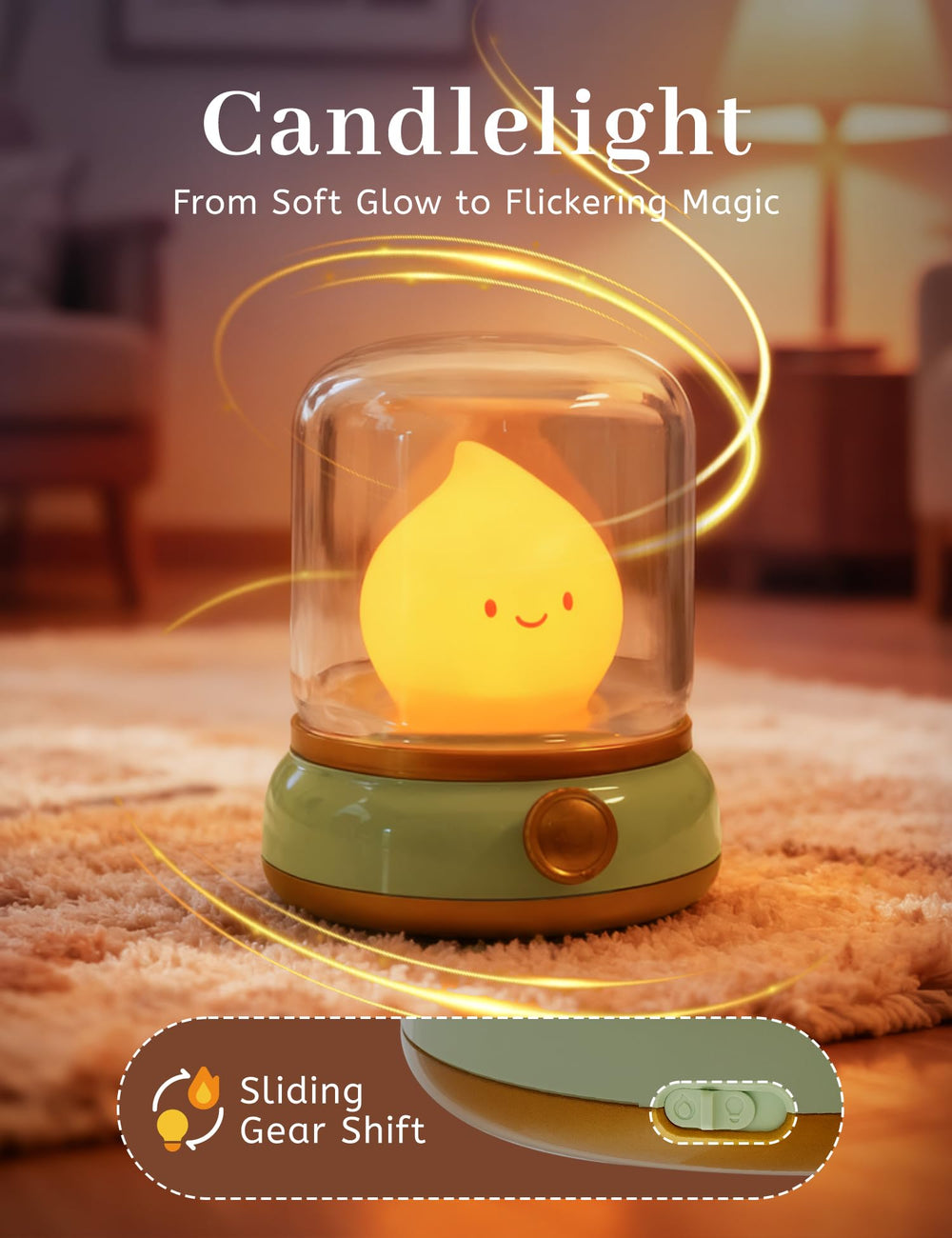 BANDIANCY Smiley Lamp with white noise calms bedtime routines.