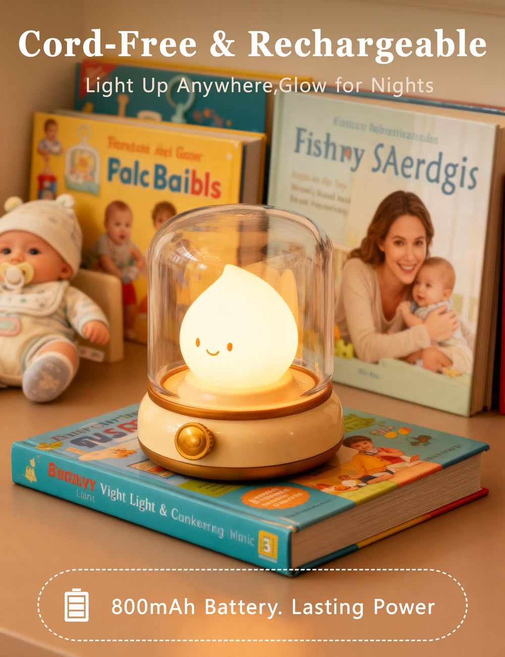 BANDIANCY Smiley night light with dimmable control lets you adjust brightness easily.