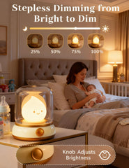 BANDIANCY Smiley night light emits soft glow for nighttime feeds and diaper changes.