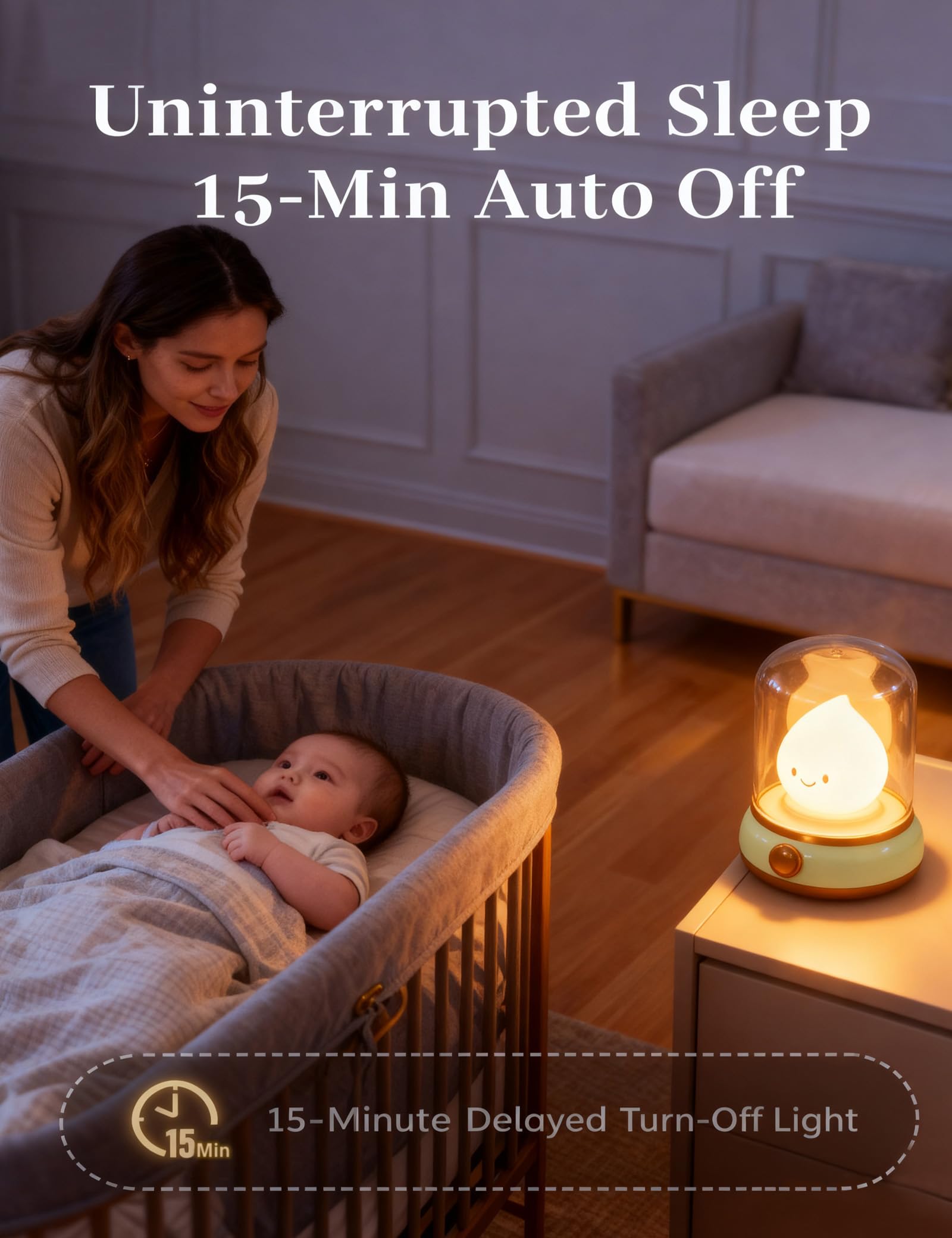BANDIANCY Splash-resistant, BPA-free night light is child-safe.