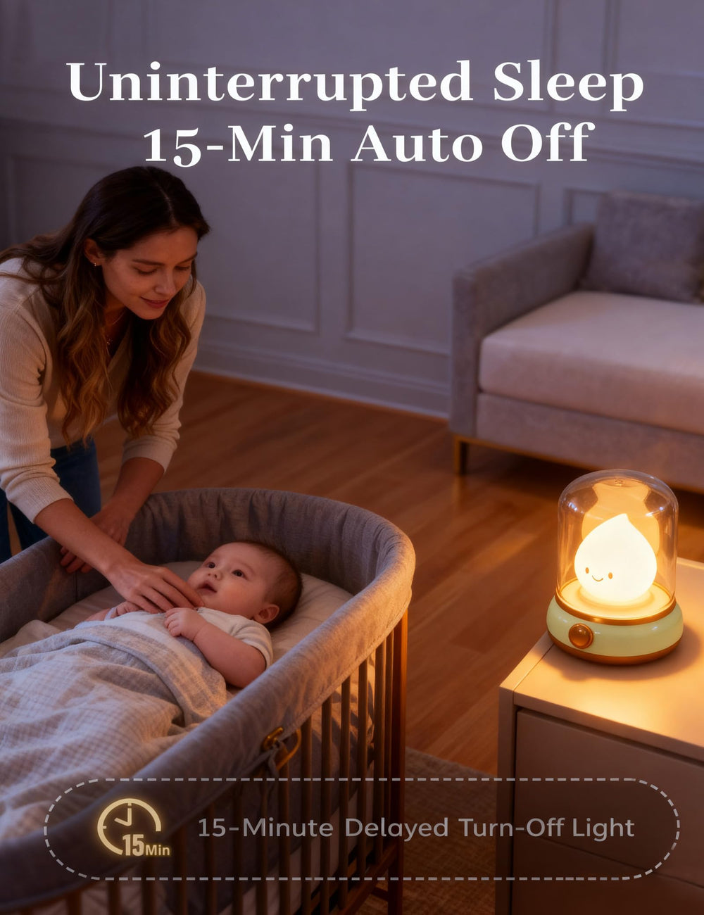 BANDIANCY Splash-resistant, BPA-free night light is child-safe.
