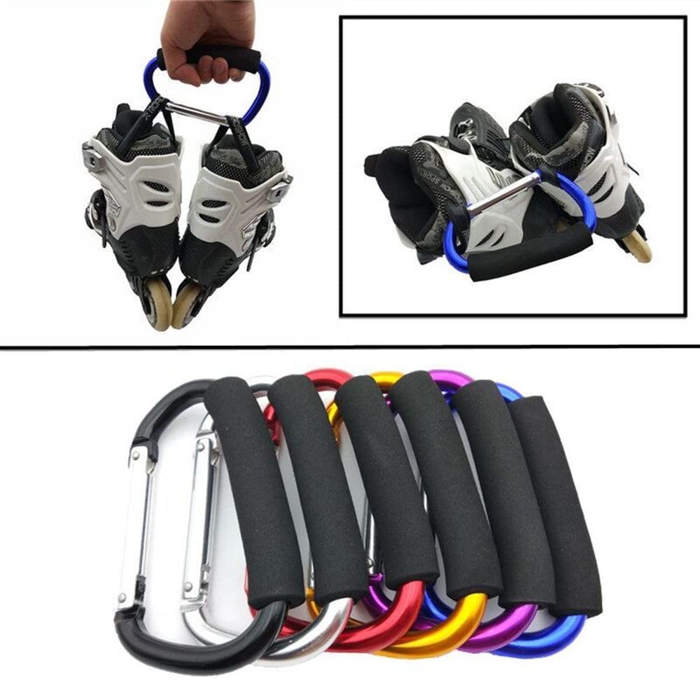 BanYakong stroller hook clip attaches firmly to a handle for quick use
