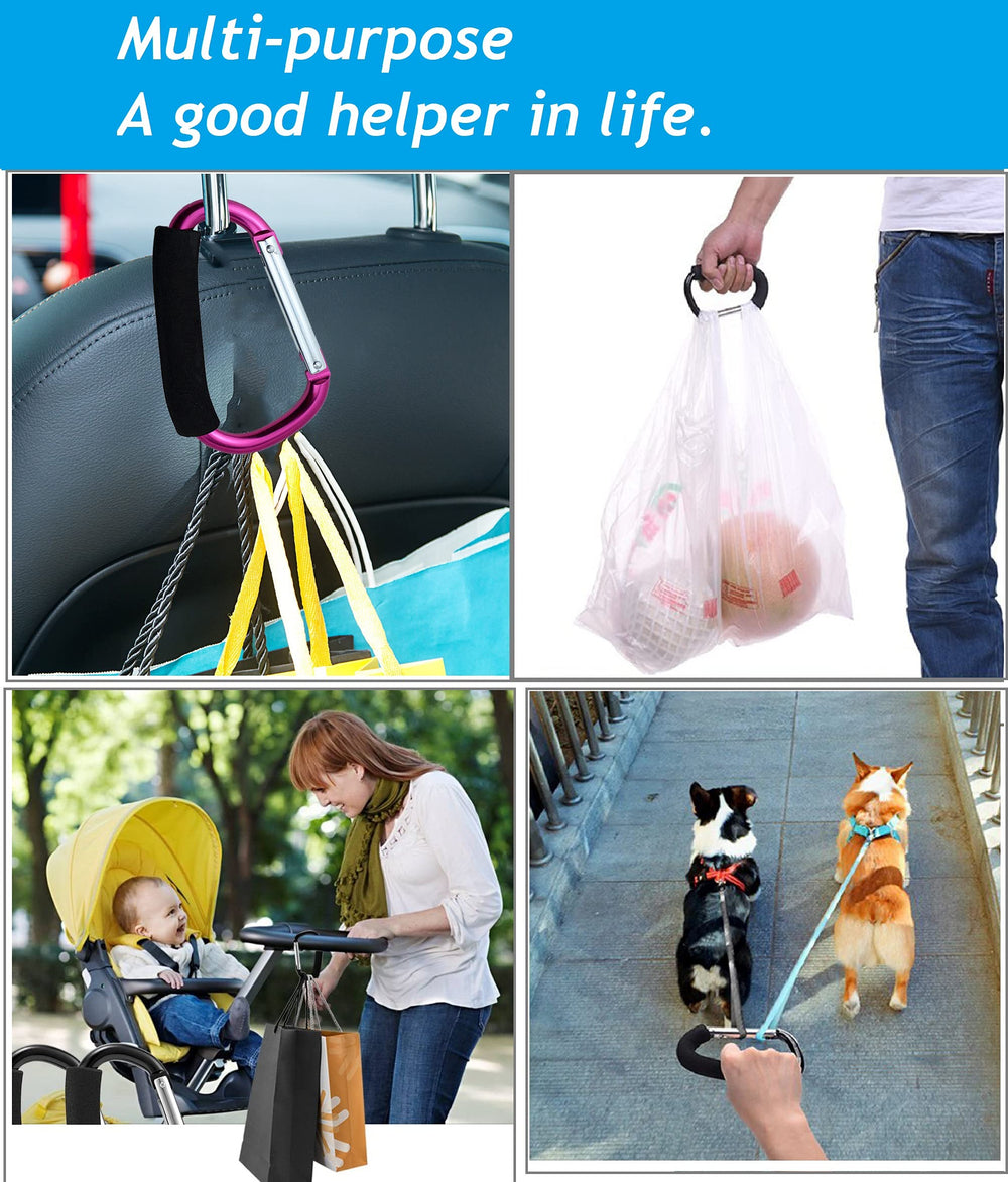 BanYakong rose red stroller hooks used for multi-use storage on travel setup