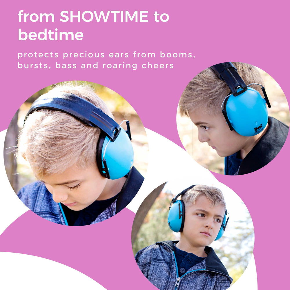 BANZ Baby Earmuffs worn at a noisy event; reducing overwhelm for kids.