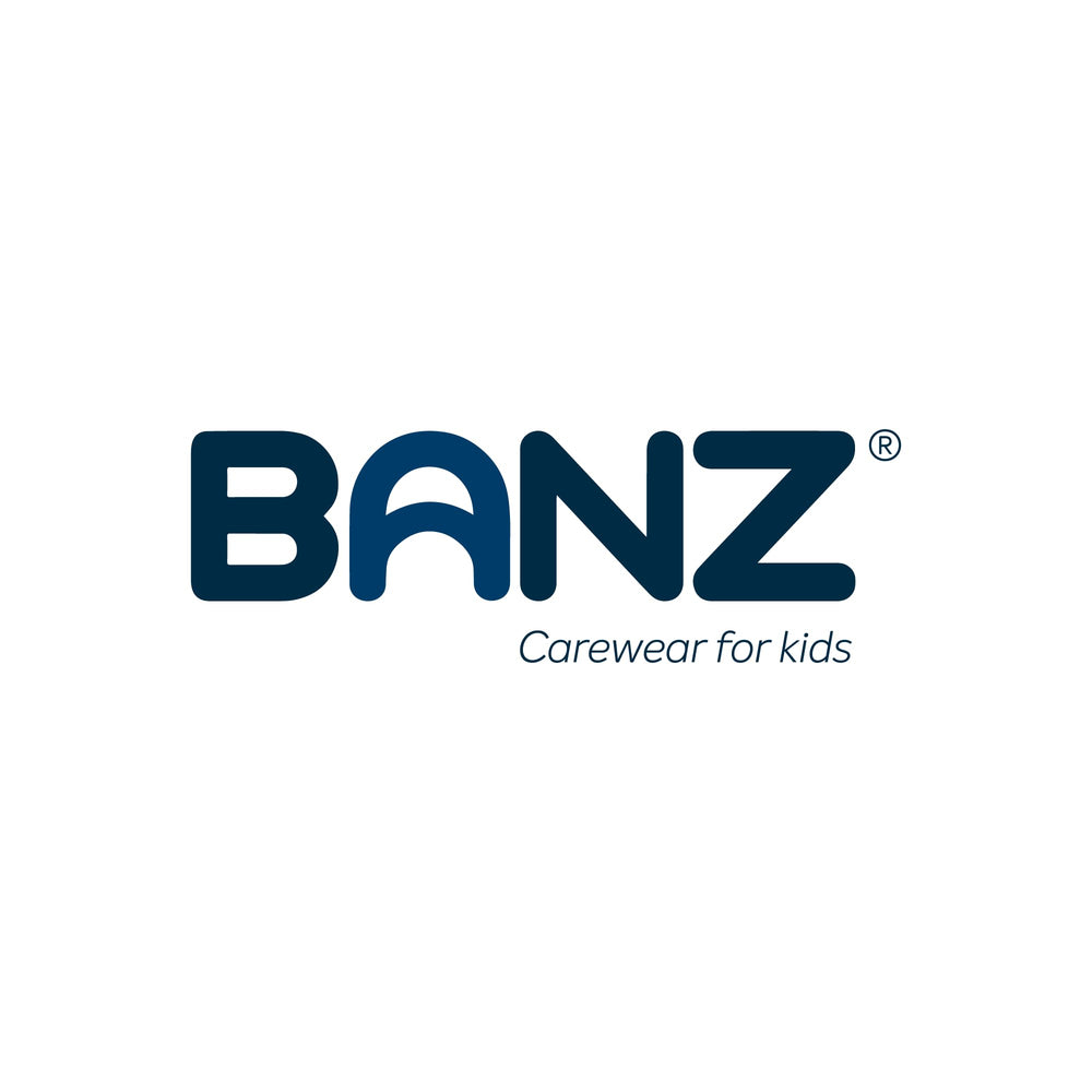 BANZ Baby Earmuffs low-profile design fits active play and travel.