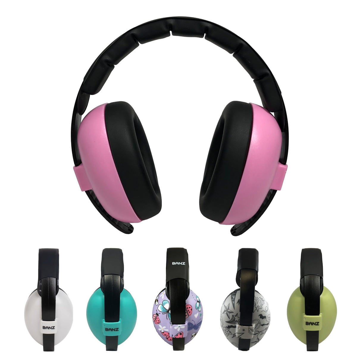 BANZ Baby Earmuffs with soft foam cups for gentle comfort on little ears.