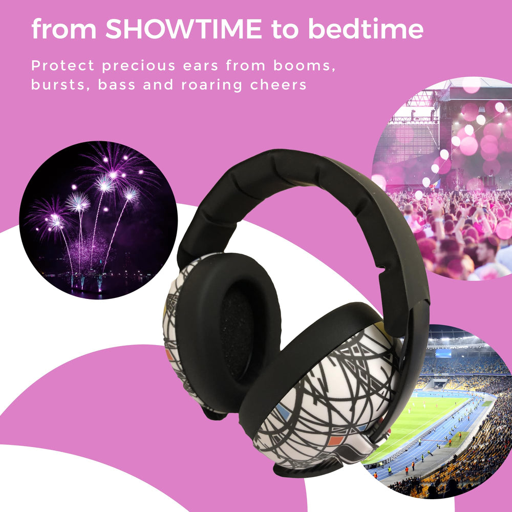 BANZ Baby Earmuffs UV-guard shell adds outdoor safety.