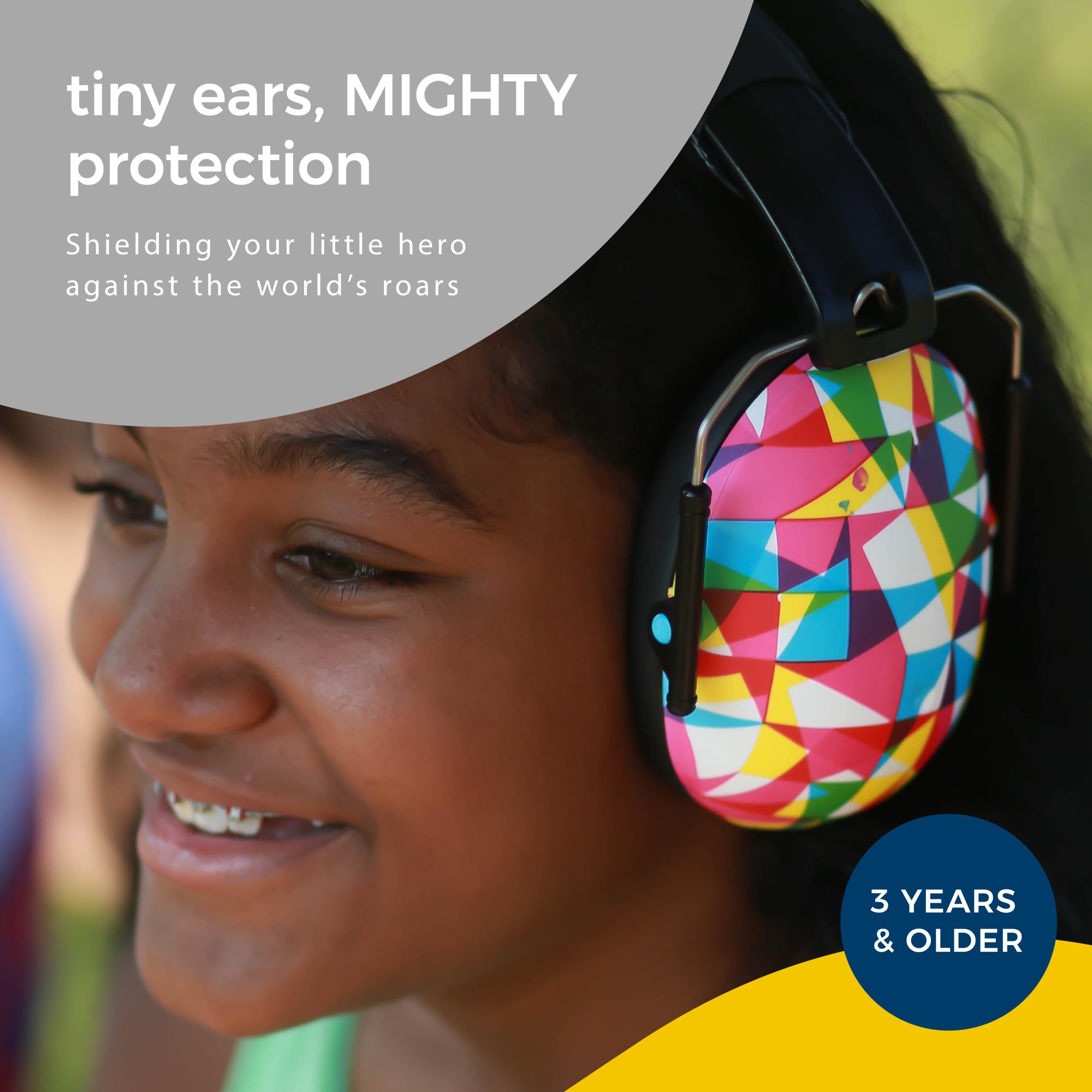 BANZ Kidz Earmuffs Prism side view emphasizing lightweight construction for all-day wear.