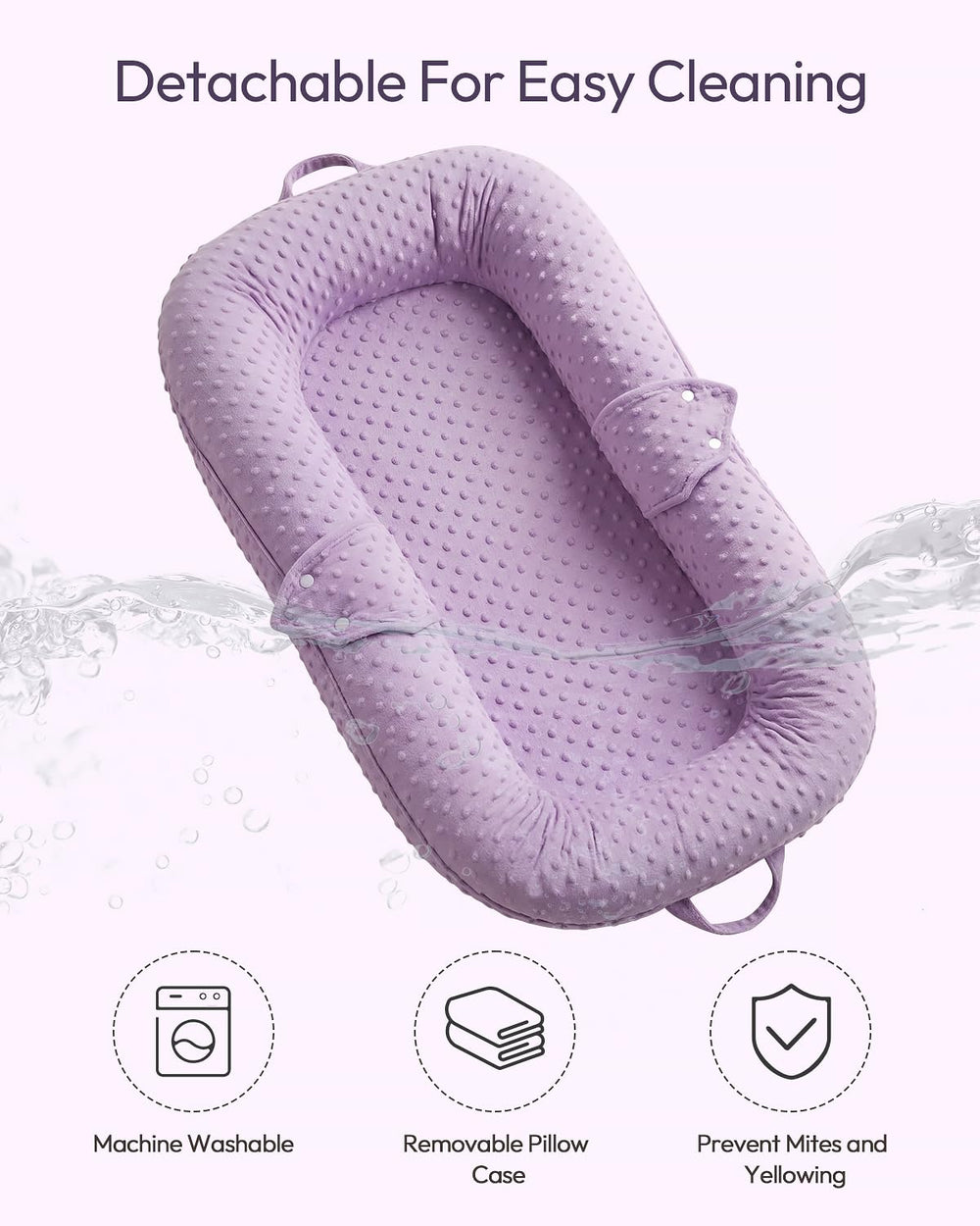 Baobrava 3D dot fleece texture offers soothing sensory cues.