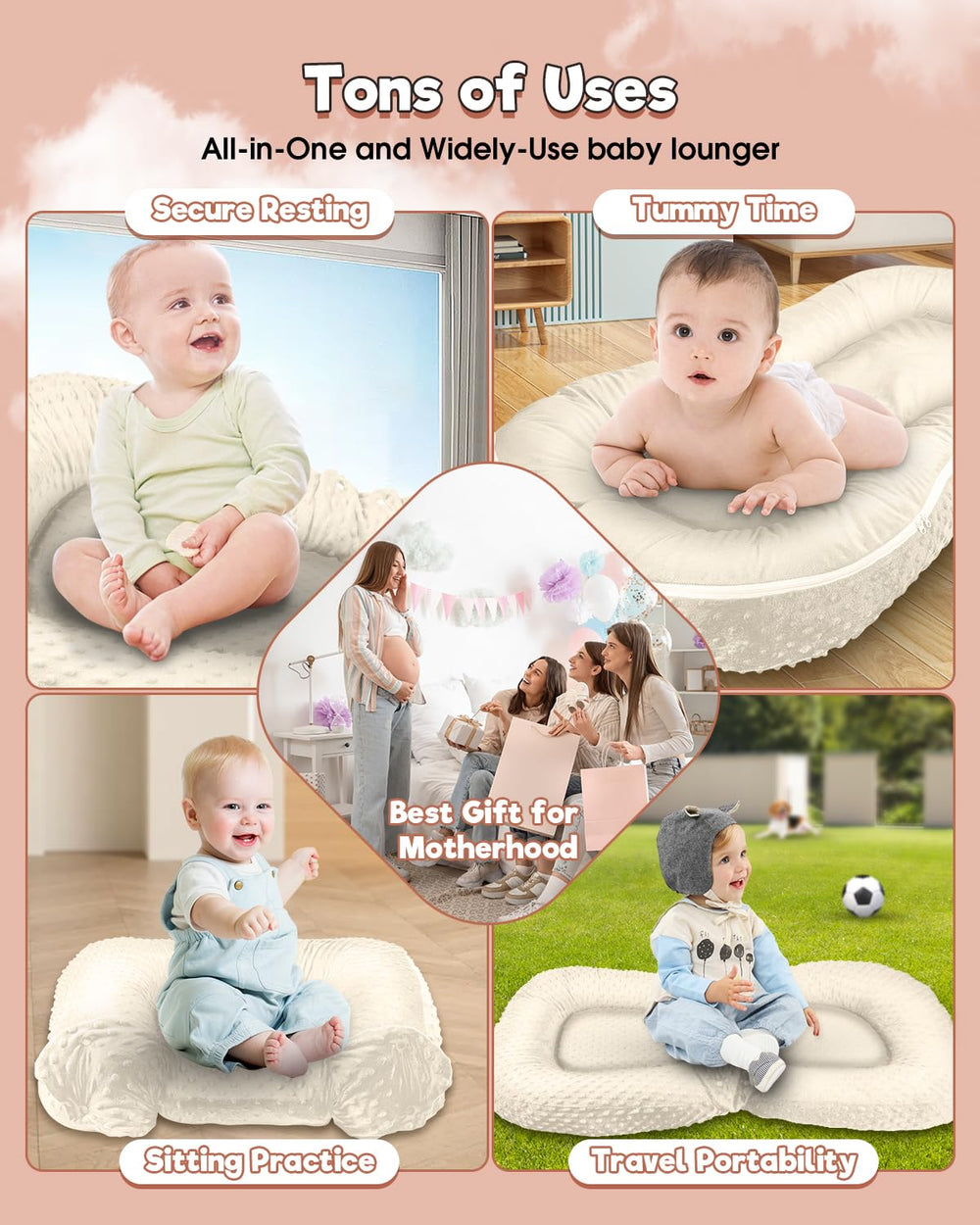 Baobrava 3D beanbag velour side offers soothing hugs