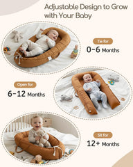 Baobrava baby lounger with portable handles for effortless travel.