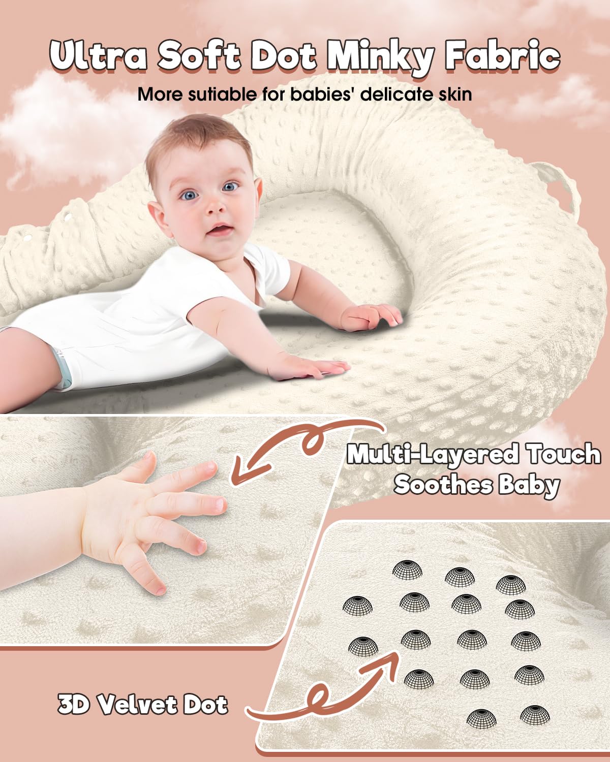 Baobrava hollow cotton support provides soft seating for babies
