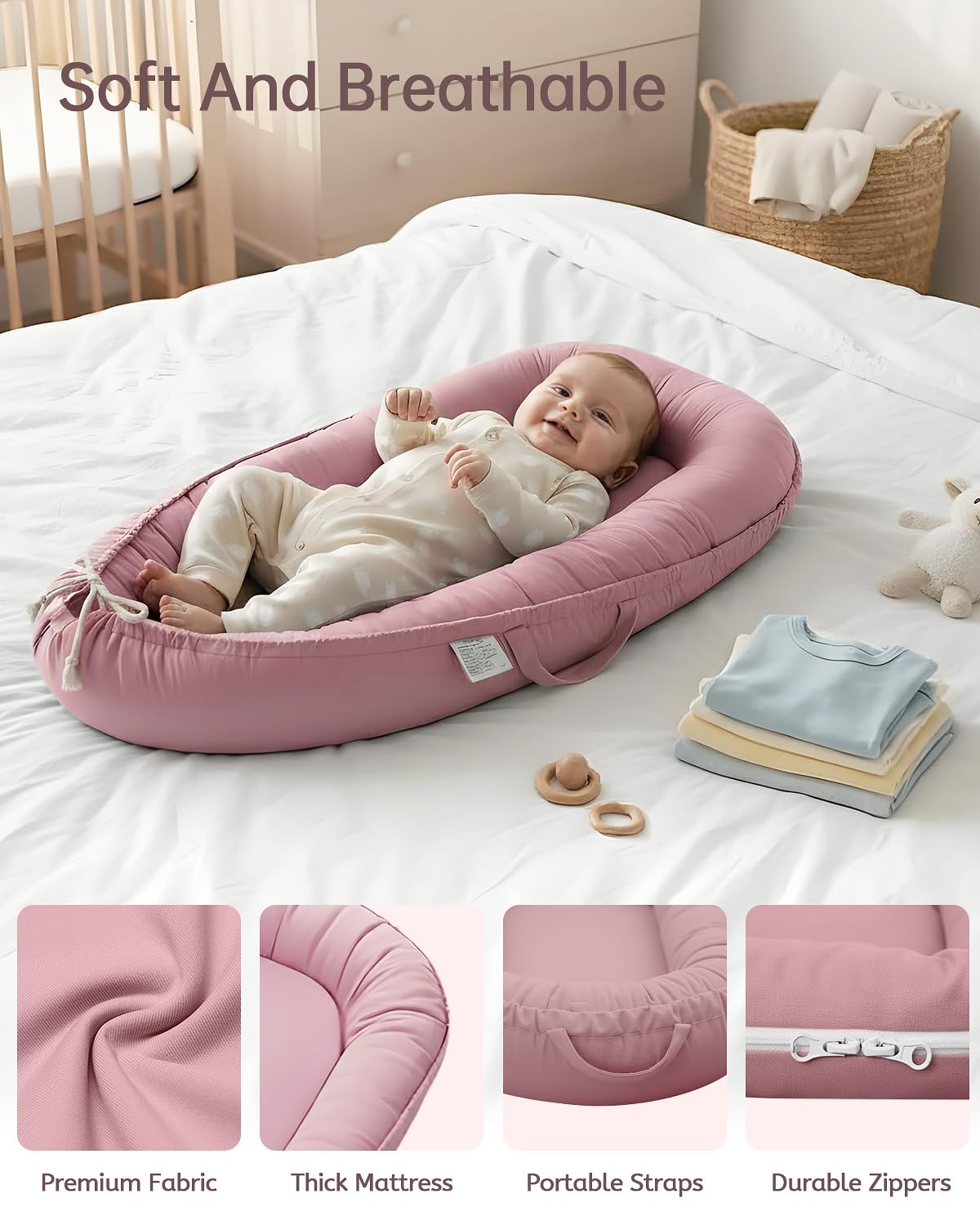 Baobrava baby lounger travel use – lightweight for on-the-go parenting.