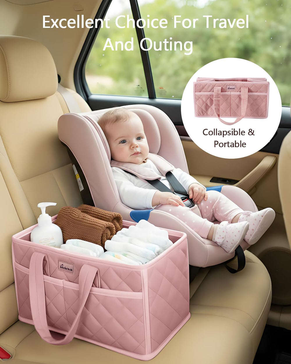 Baobrava bow-design caddy adds gift-ready nursery style.