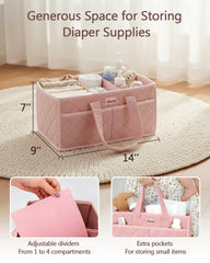 Baobrava nursery organizer features soft handles for easy carrying.