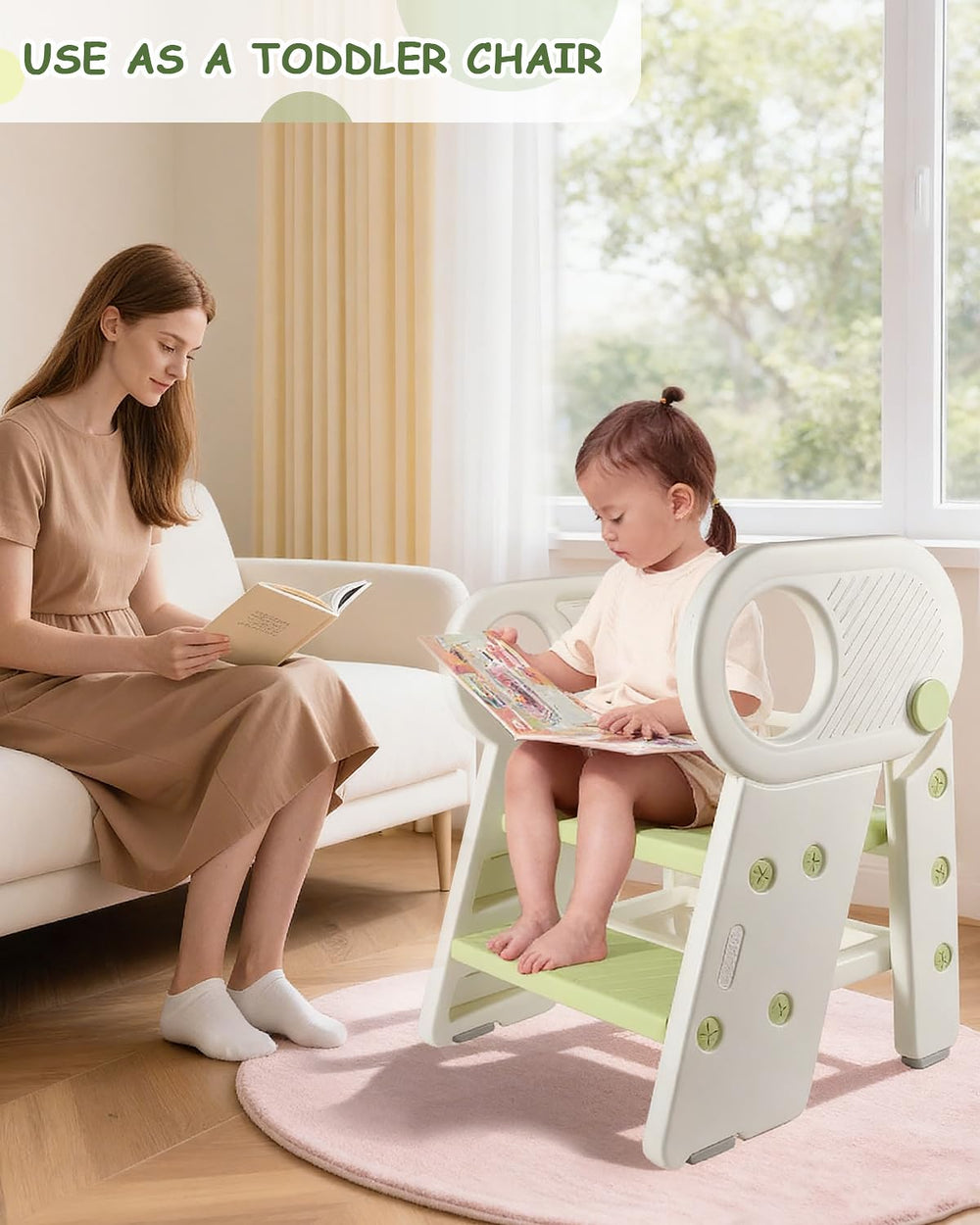 Baobrava stool supports potty training with a stable surface and secure foothold.