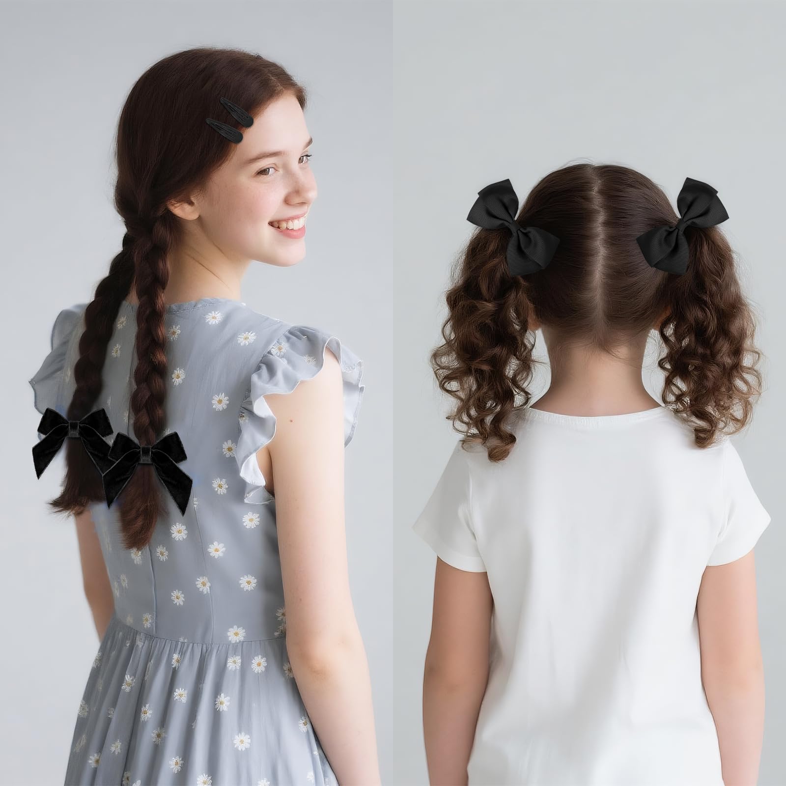 baotongle bow hair clips in black add charm to half-up styles.