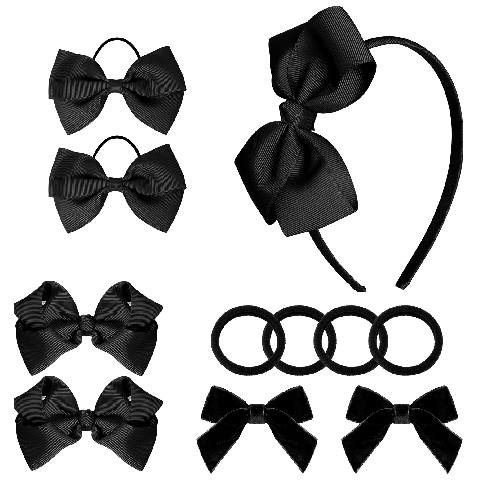 baotongle large bow headband in black adds a playful, school-ready touch for mornings.