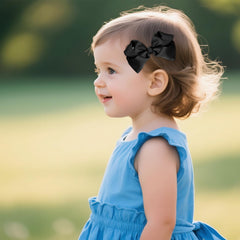 baotongle suede bow clips in black offer soft texture and polish.