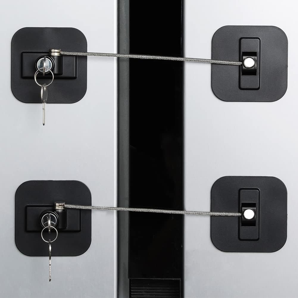 BAOWEIJD fridge lock 2-pack with keys for easy security on doors