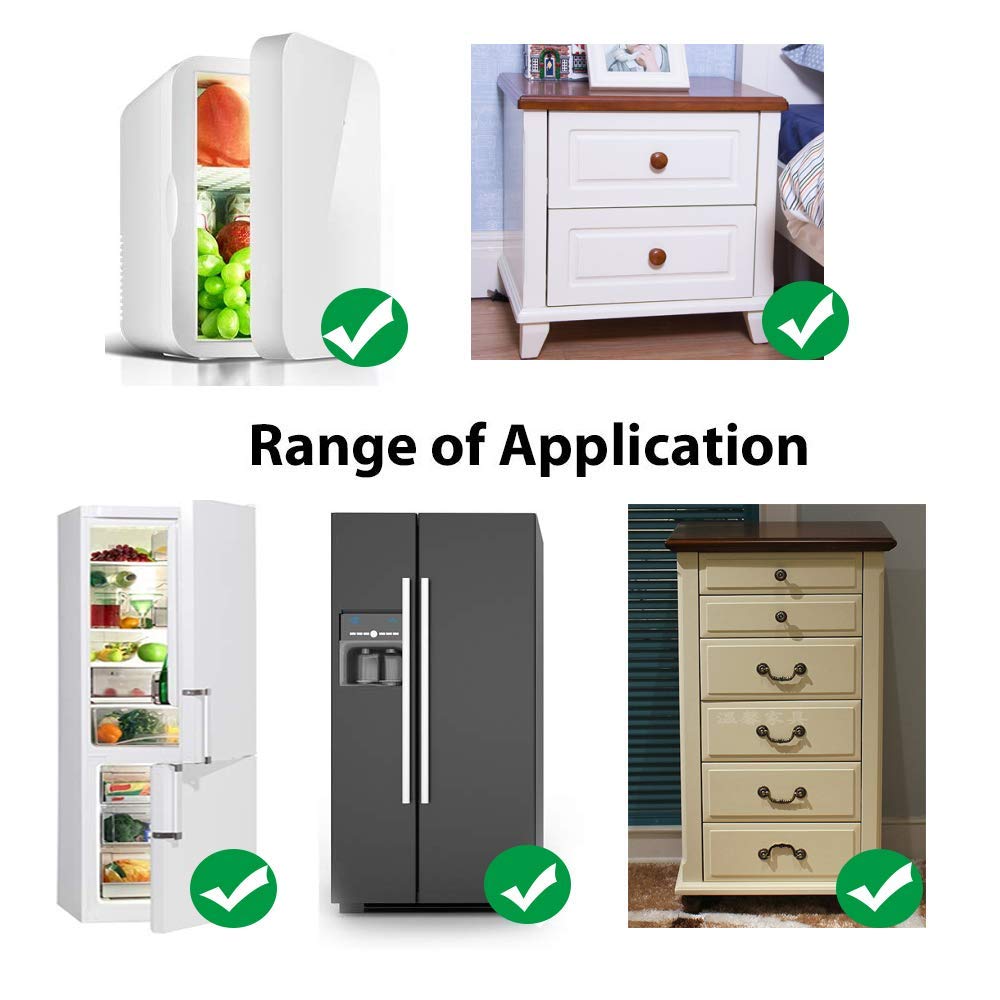 BAOWEIJD fridge lock installed on a fridge door for child safety