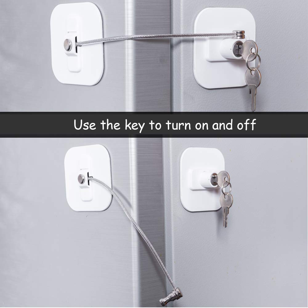 BAOWEIJD fridge lock with keys in hand enables quick access for adults