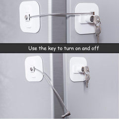 BAOWEIJD fridge lock with keys in hand enables quick access for adults