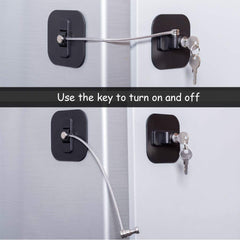 BAOWEIJD fridge lock with keys close-up demonstrates control.