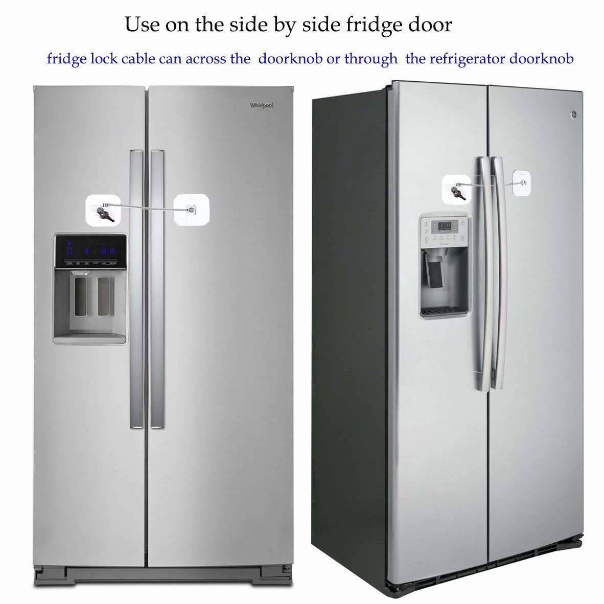 BAOWEIJD two-pack fridge lock set highlights easy maintenance and replacements.