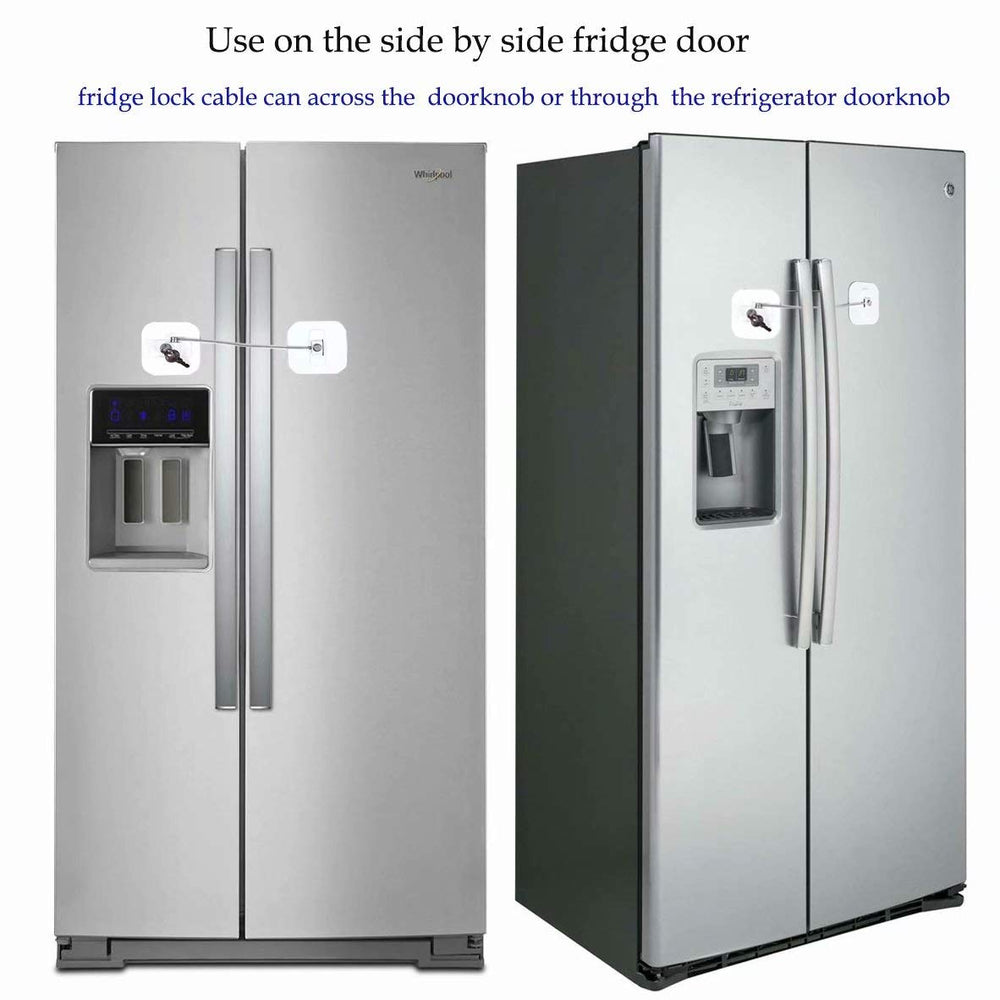 BAOWEIJD two-pack fridge lock set highlights easy maintenance and replacements.