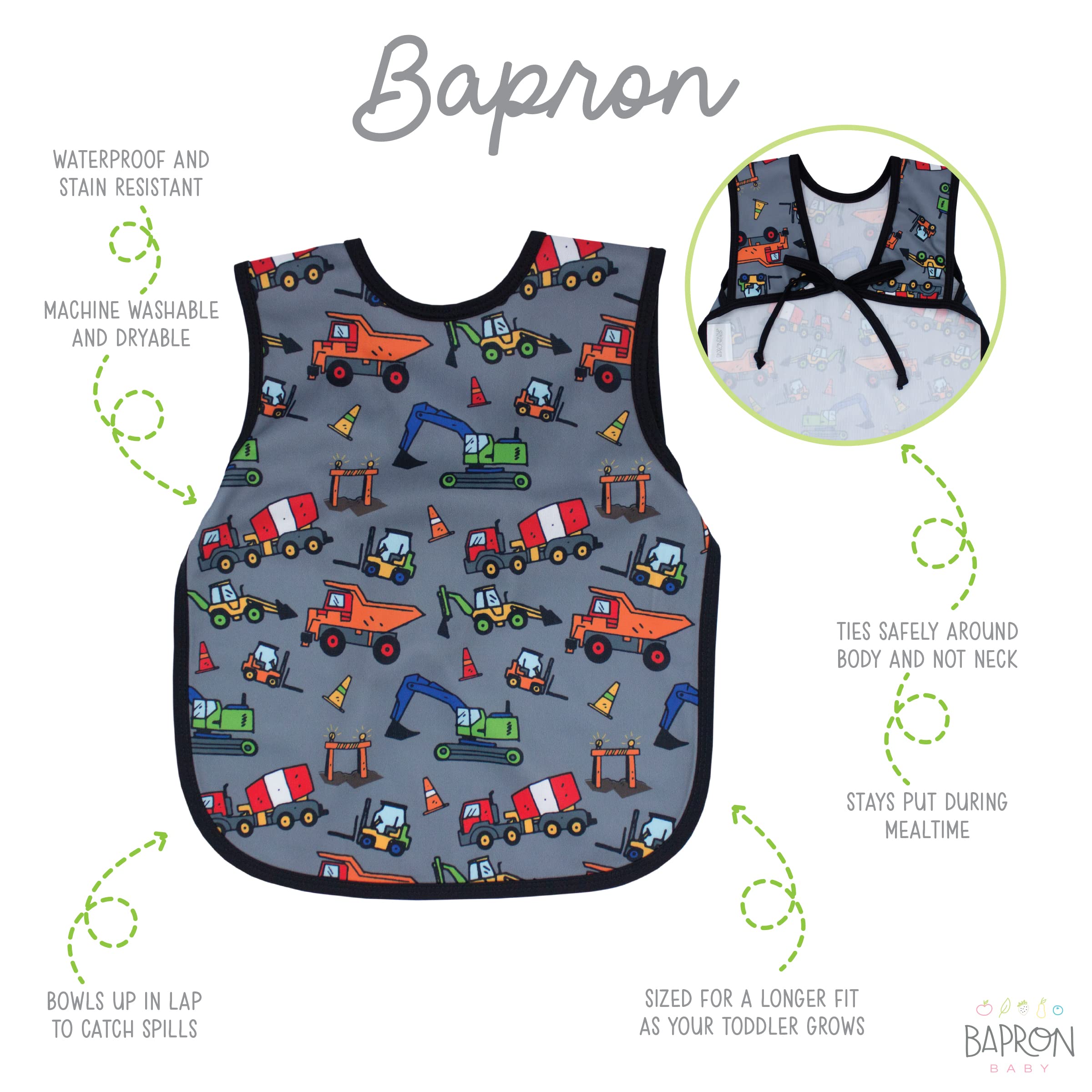 BapronBaby Construction Zone waterproof fabric close-up for protection