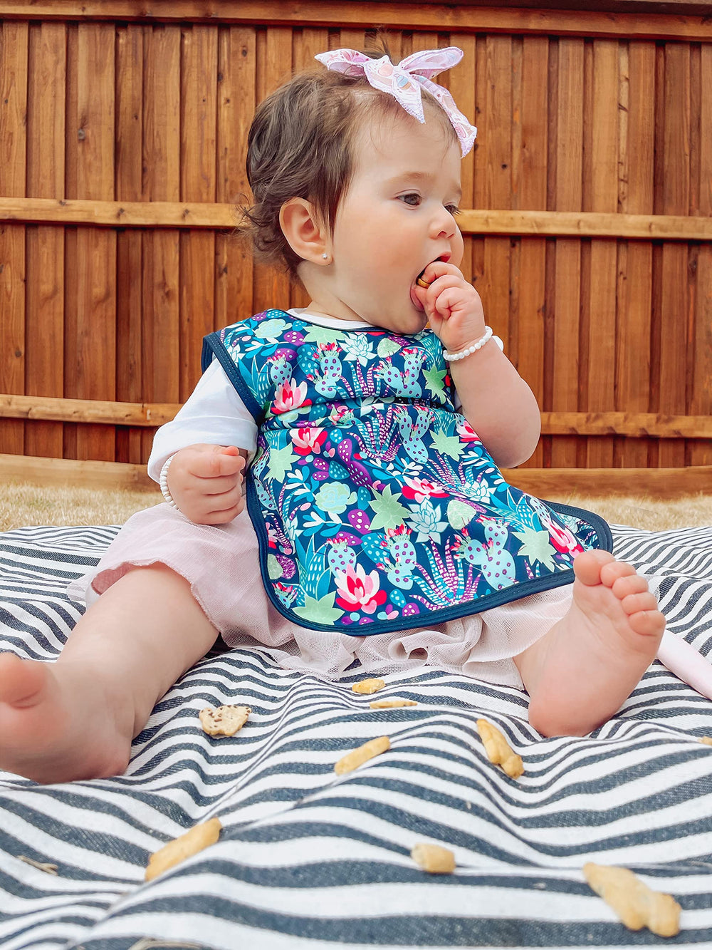 Dining and travel ready BapronBaby Desert Floral Bapron