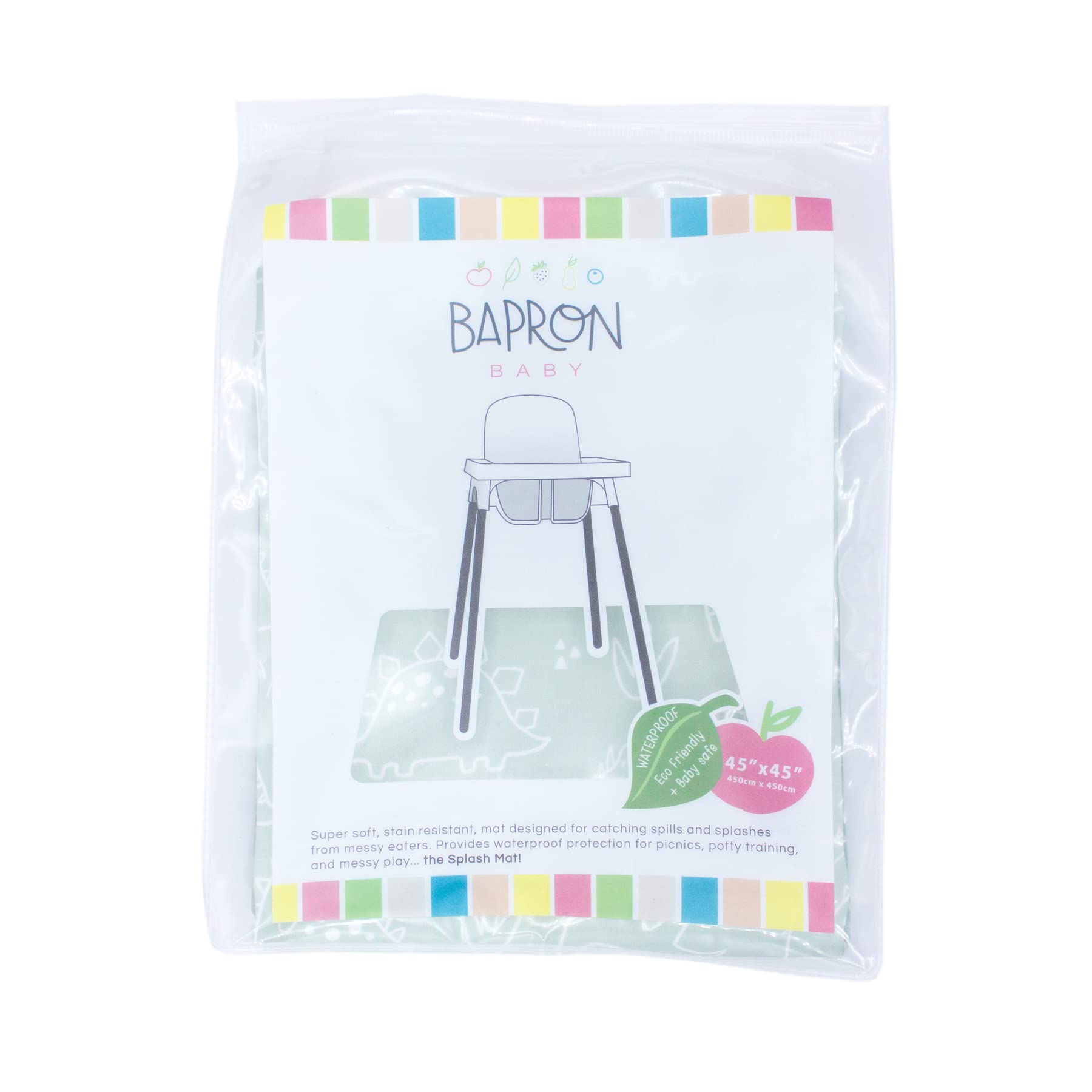BapronBaby dino sage play mat offering quick-dry, reusable protection for arts and meals.